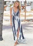 Maxi Cover Up Dress Blue Tie Dye