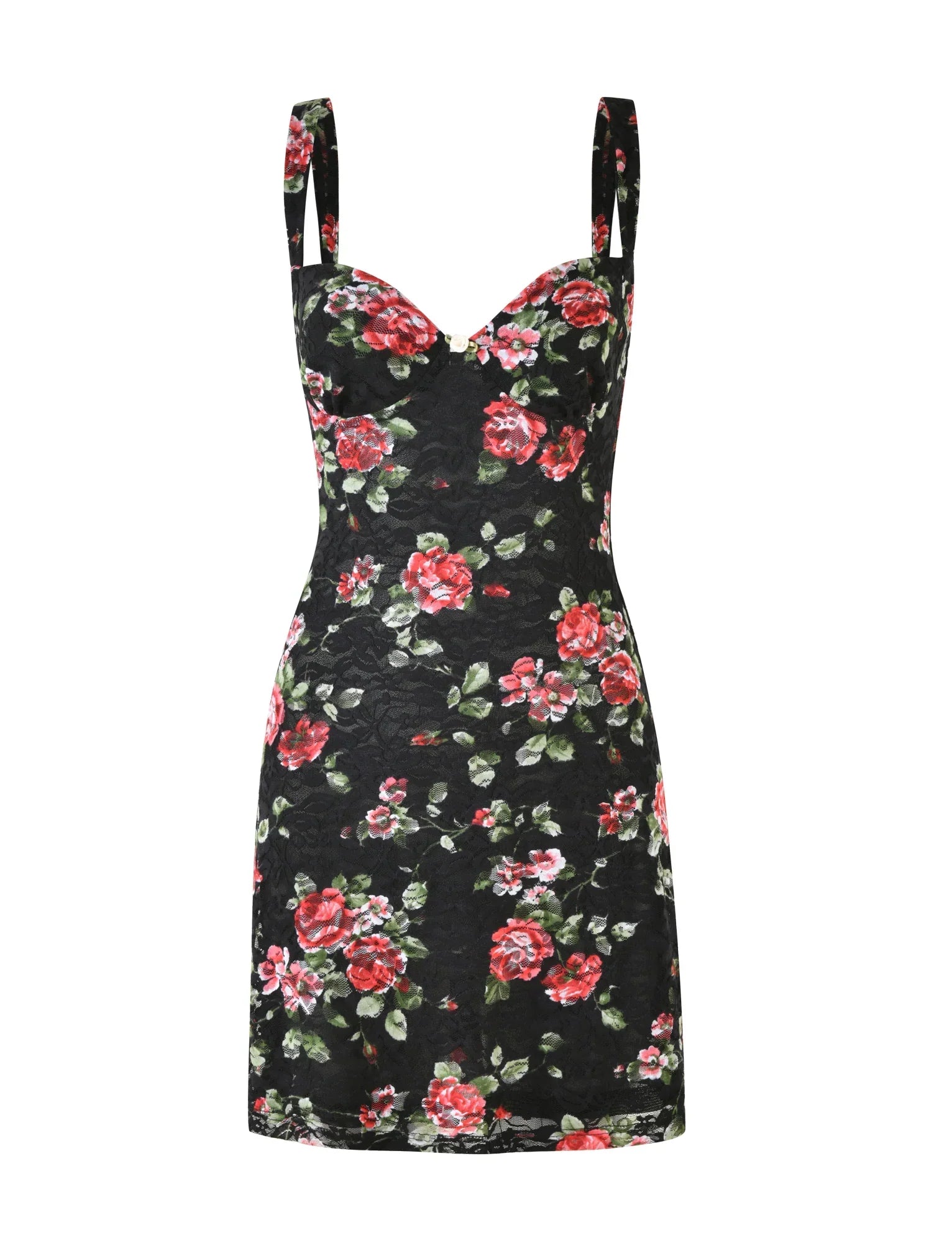 ANDEE MINI DRESS BLACK FLORAL BLACKROSE