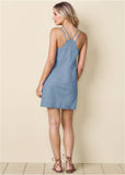 Chambray Mini Dress Light Wash