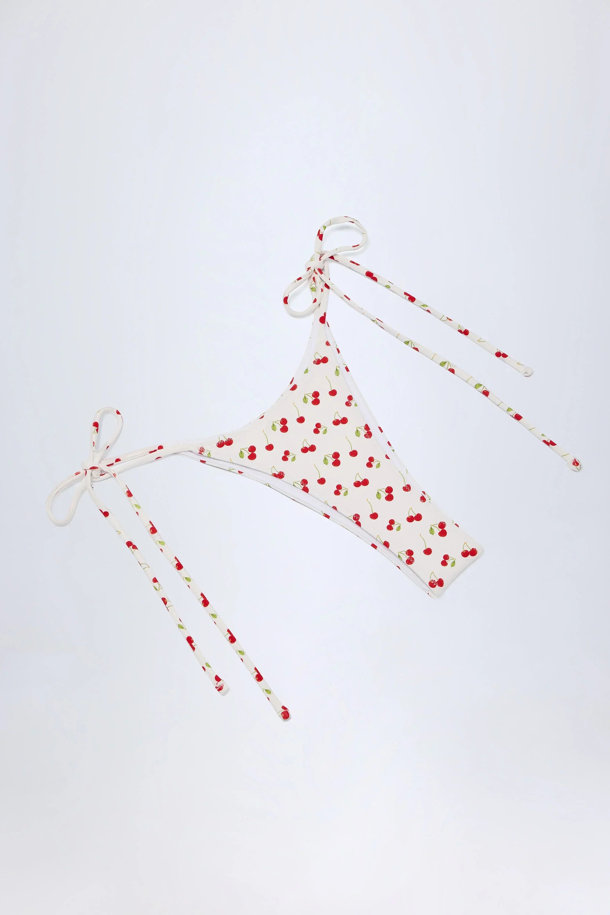 Side Tie Cheeky Bikini Bottoms in Cherry Print