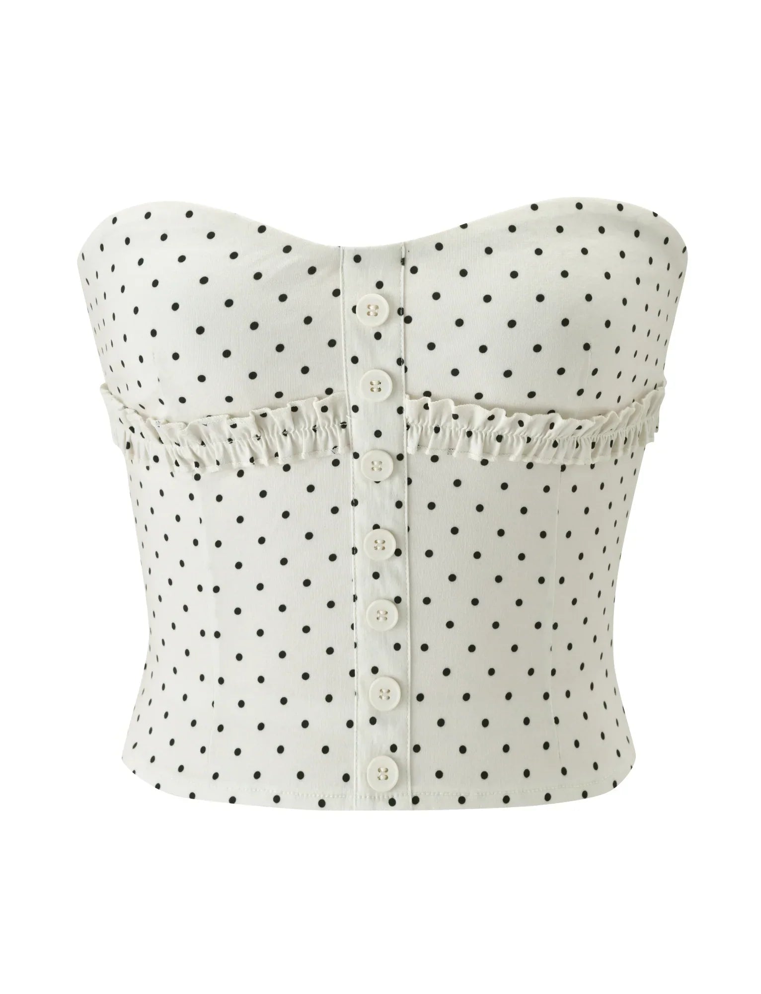 KITTIE STRAPLESS CORSET CREAM DOT