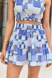 Madi Blue Patchwork Print Skort