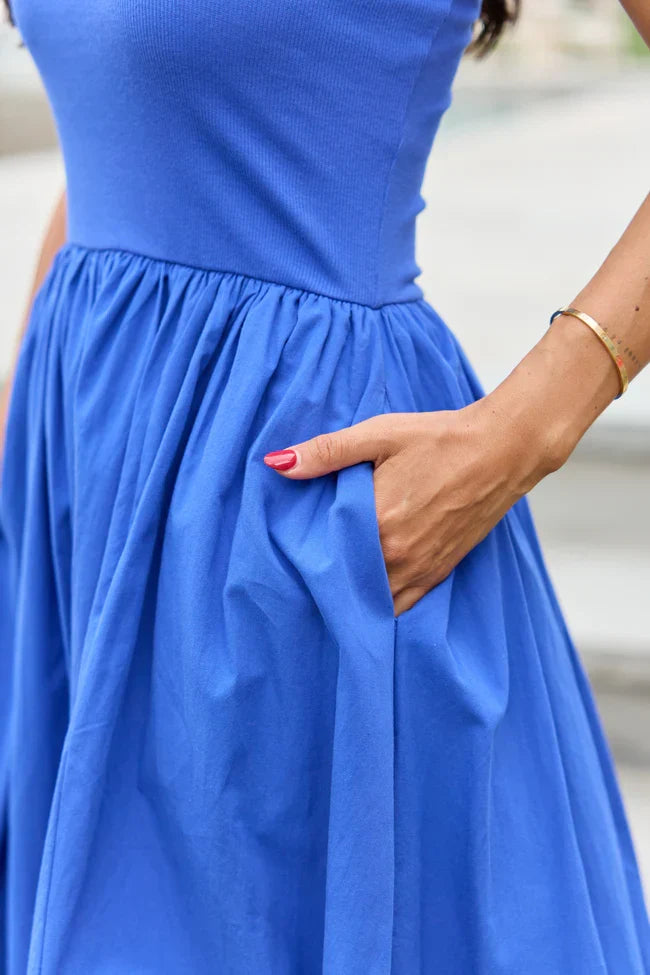 Kassie Cobalt Blue Strapless Maxi Dress SALE