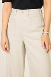 Stretch Twill Patch Pocket Wide Leg