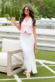 Giselle White Smocked Waist Maxi Skirt