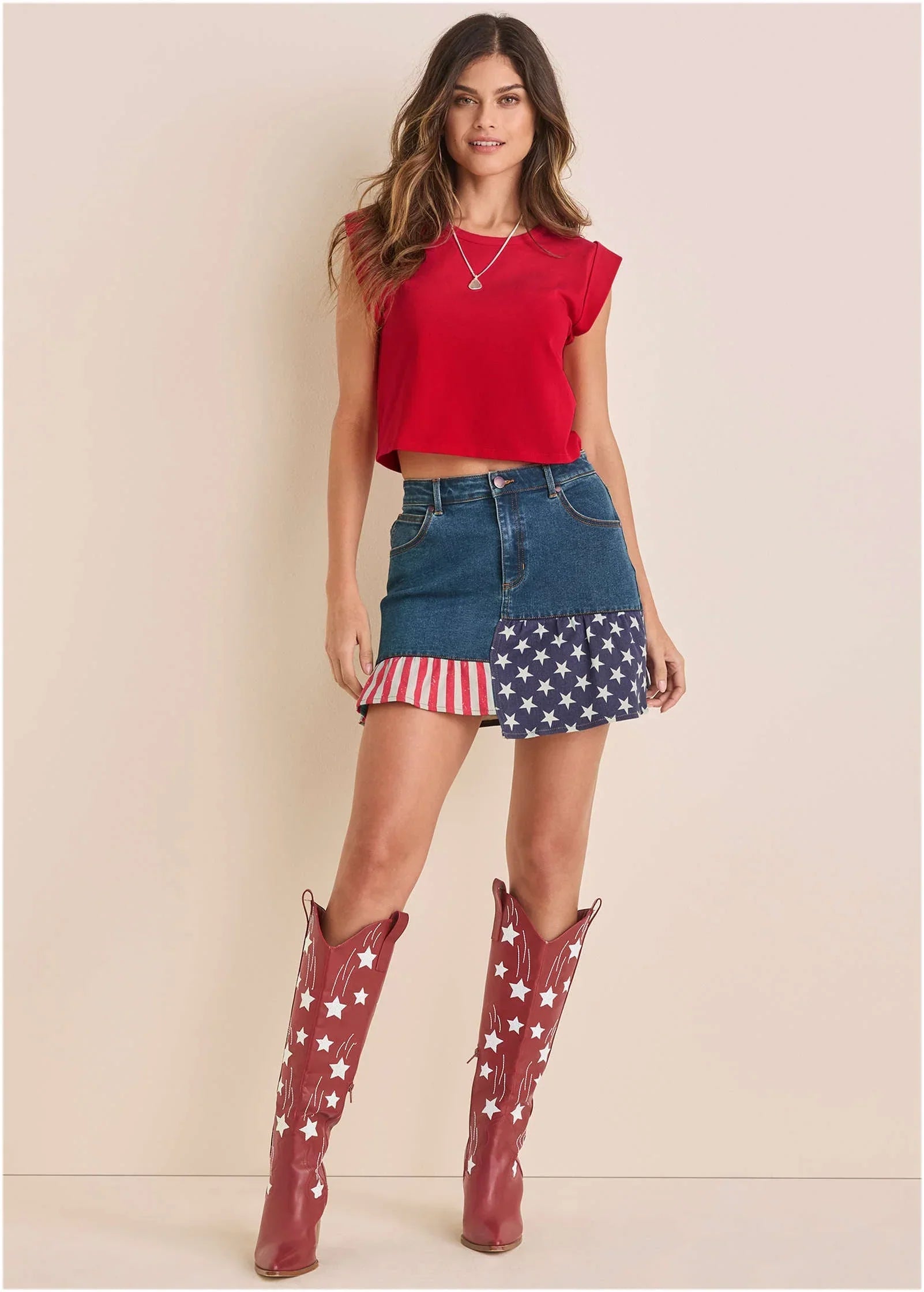 All American Denim Skirt Medium Wash