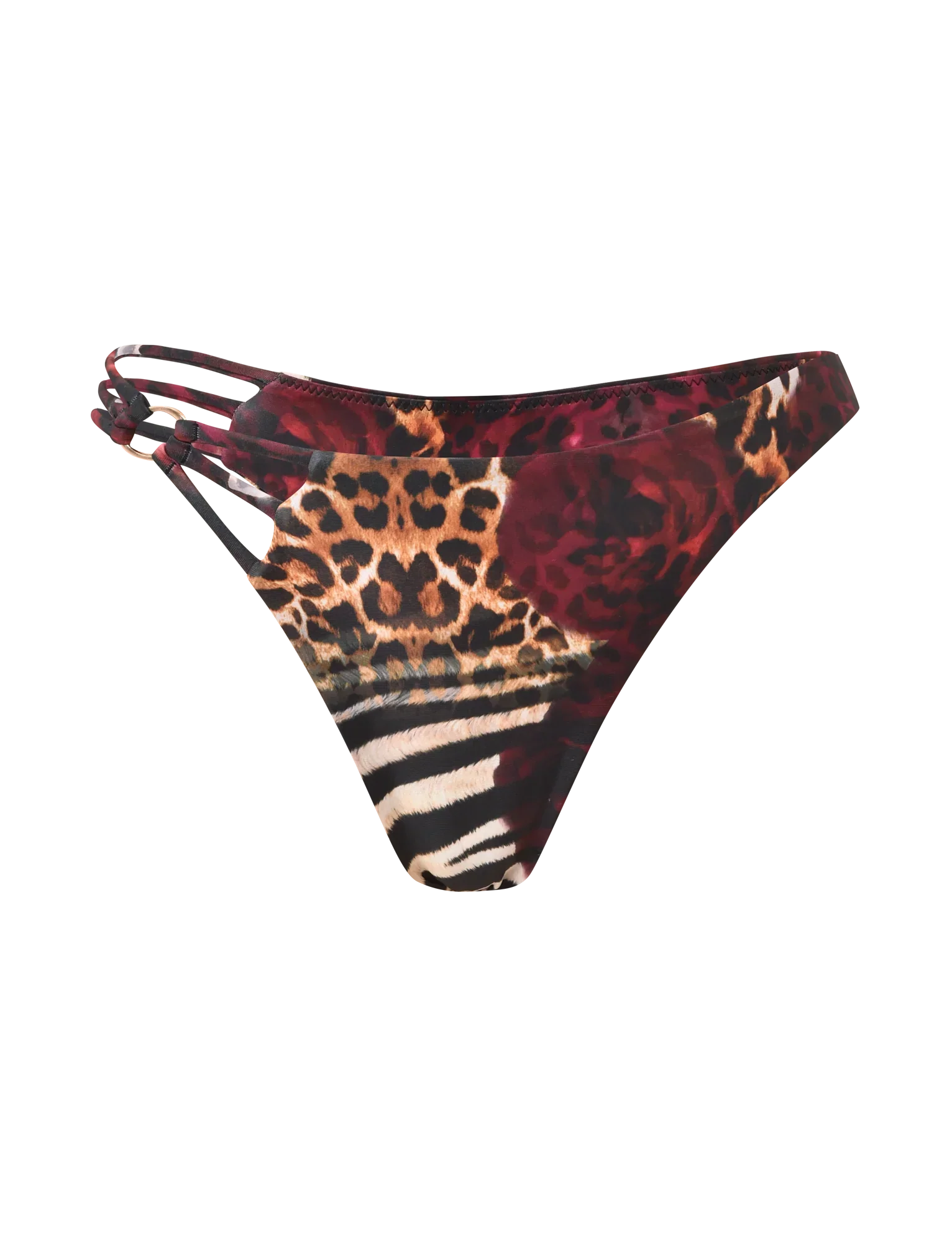 SHARLI BIKINI BOTTOM MIXED ANIMAL PRINT