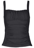 Sydney Ruched Tankini Top Jet Black