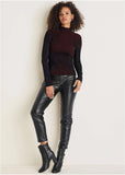 Plaited Long Sleeve Sweater Wine