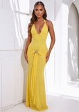 Sparks Fly Halter Maxi Dress Yellow