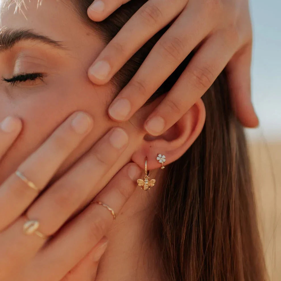 Honey Bee Hoop Earrings