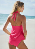 Sicily Halter Tankini Top Raspberry