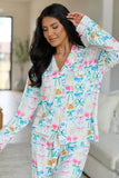 Cozy Crush Long Sleeve Pajama Top Take A Bow Multi Pastel