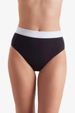 Brooke High Waist Pant Black White Layered Solids