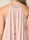 Chiffon Overlay Bandage Dress Blush