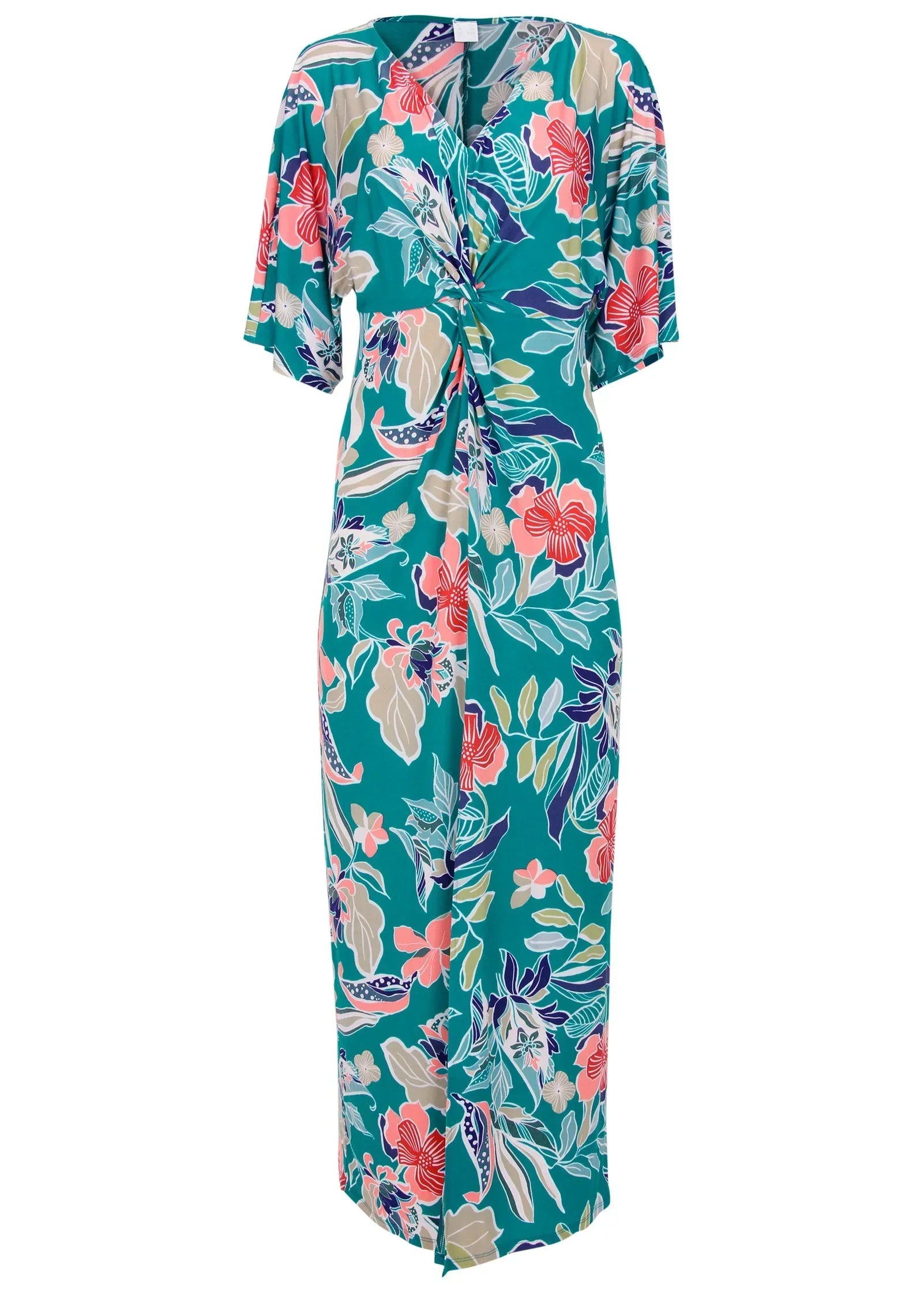 Twist Front Maxi Dress Paradise Floral