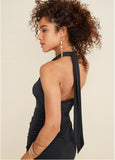 Halter Wrap Dress Jet Black