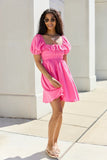 Monica Pink Smocked Top Dress