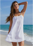 Lurex Cover Up Dress Pearl White