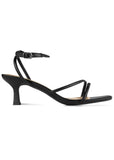 Strappy Kitten Heels Jet Black