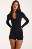 Soft Active Zip Up Jacket in Black