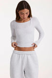 ButterCloud Layered Top in Grey Marl