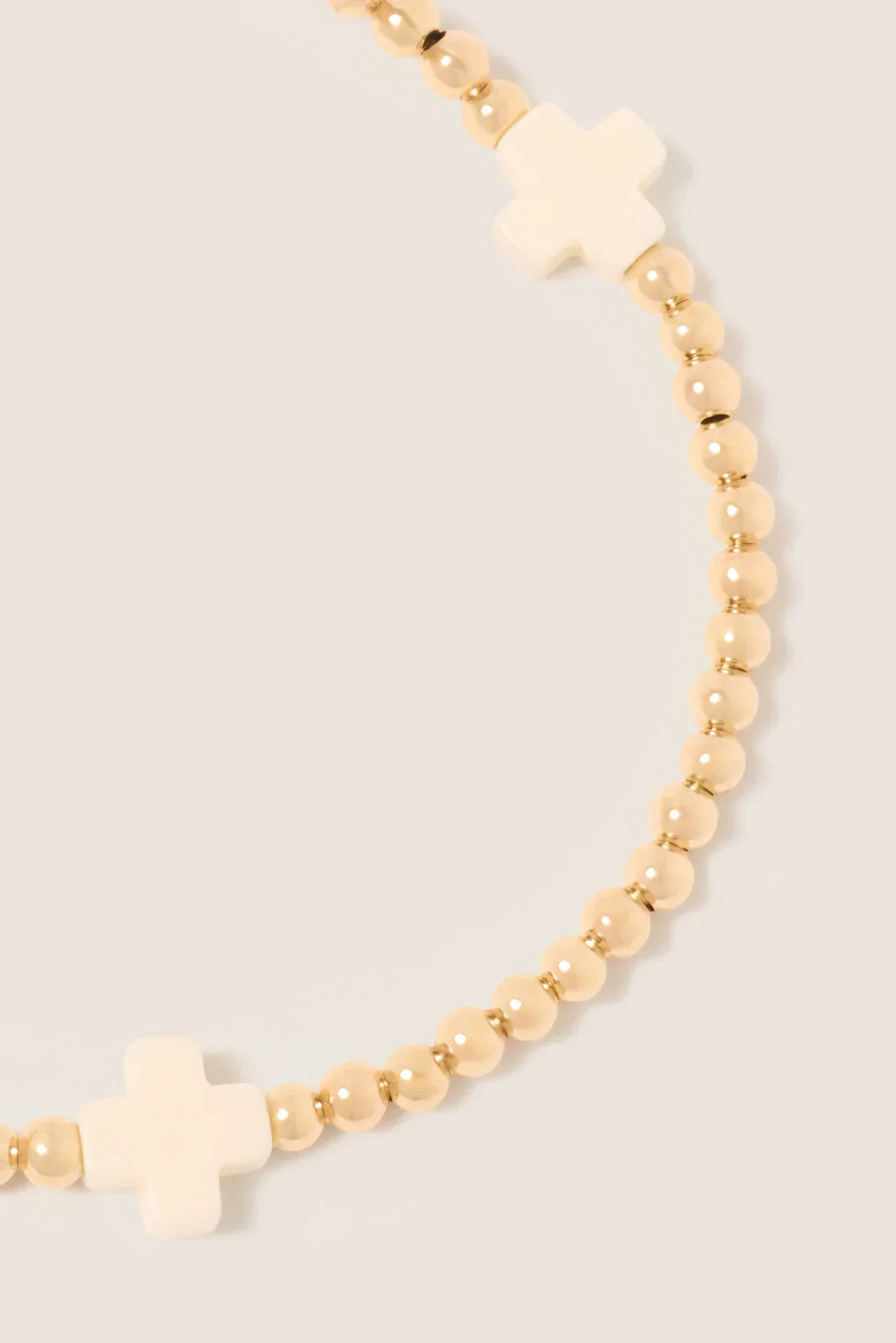 Signature Cross 3mm Gold Bracelet Off White