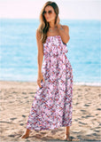 Strapless Maxi Dress Pink Purple