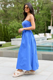 Kassie Cobalt Blue Strapless Maxi Dress SALE