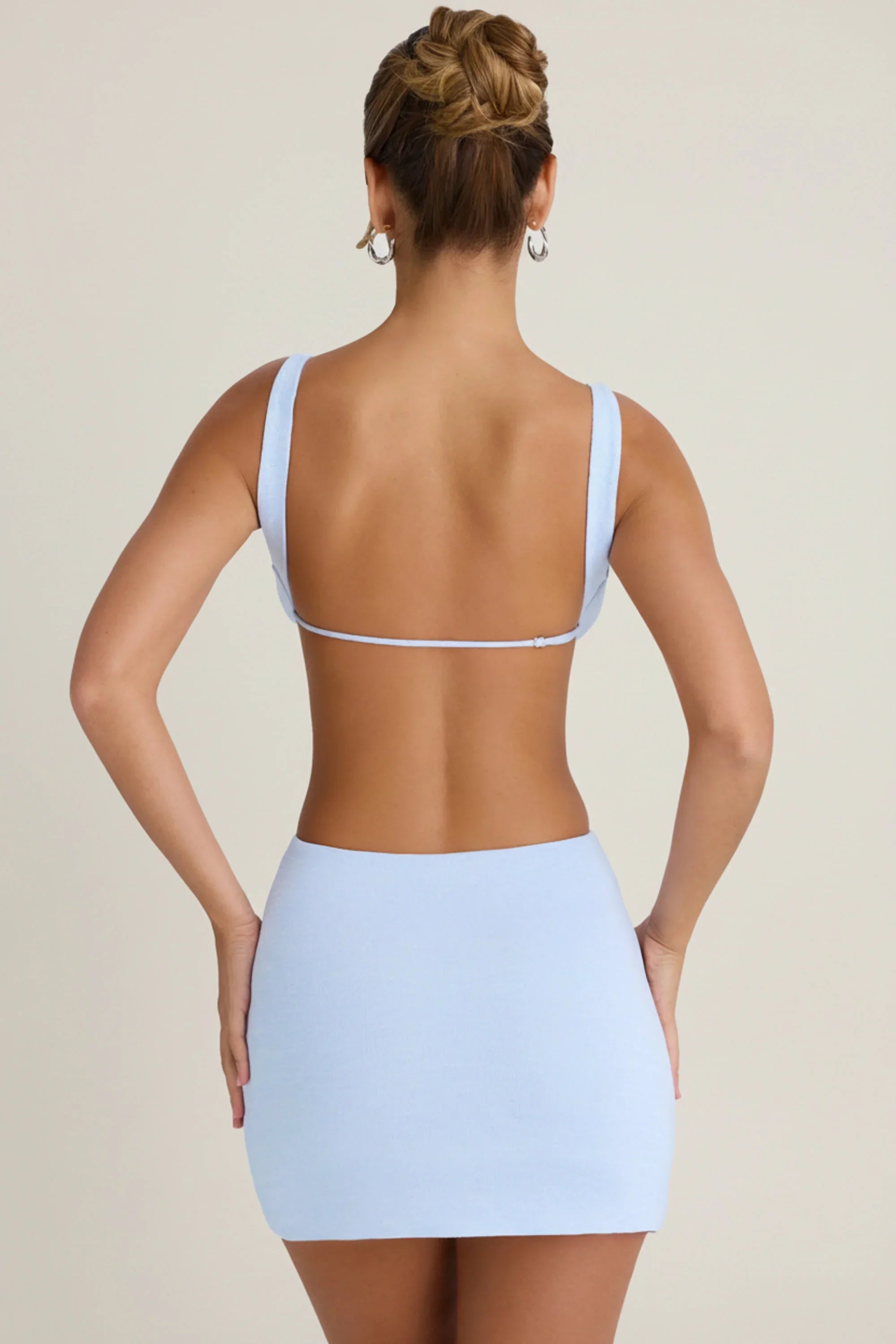 Cut Out A Line Mini Dress in Periwinkle Blue