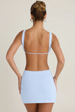 Cut Out A Line Mini Dress in Periwinkle Blue