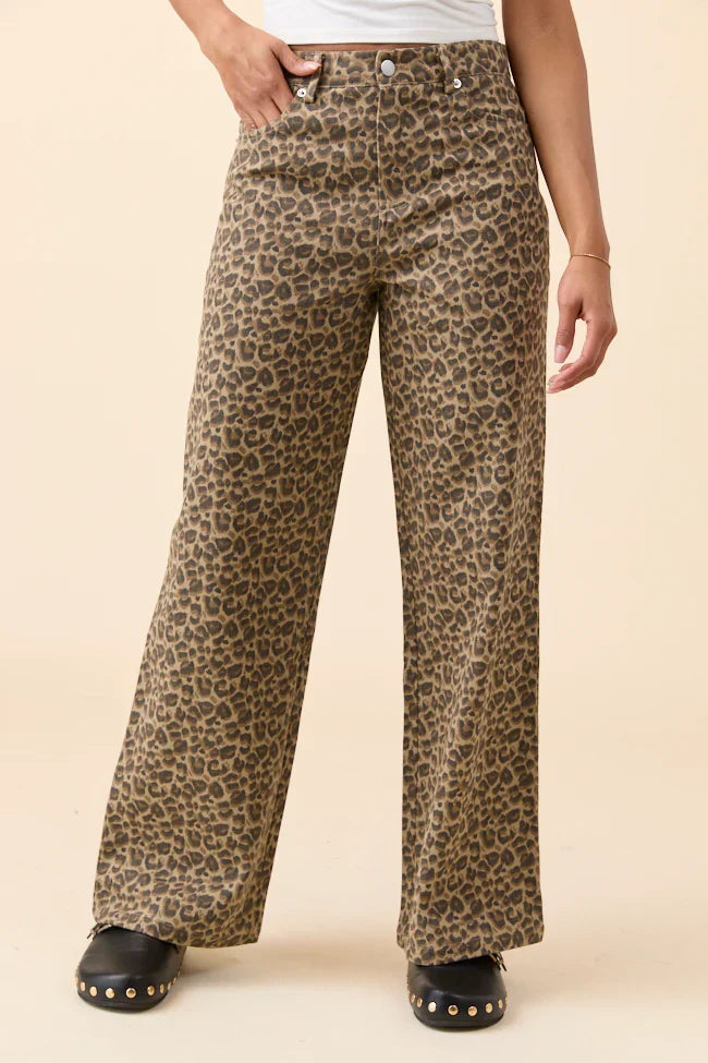 Wild Things Leopard Wide Leg Pants SALE
