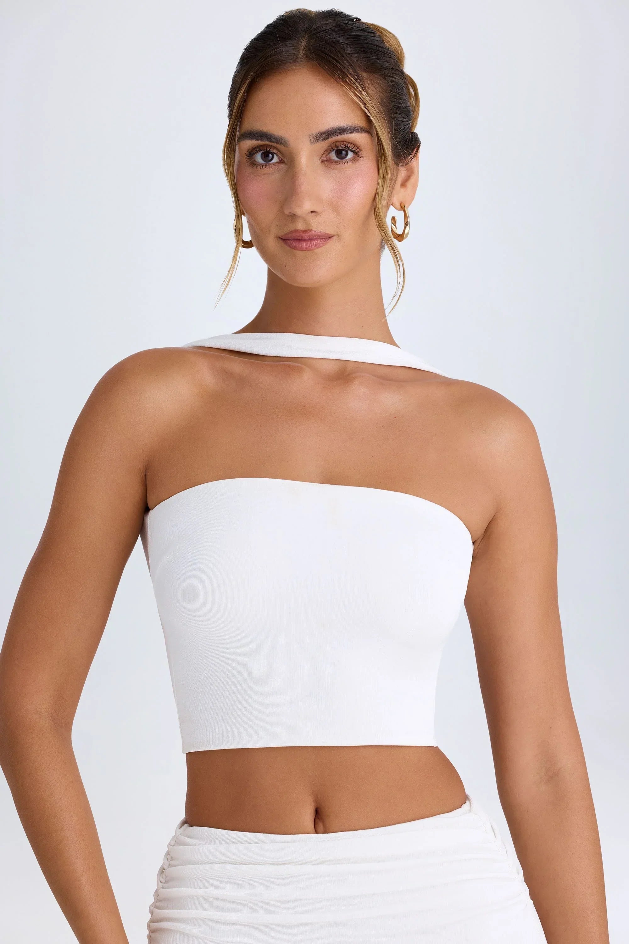 Choker Detail Bandeau Top in White