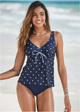 Dot Tankini Top Set Striped Polka Dot