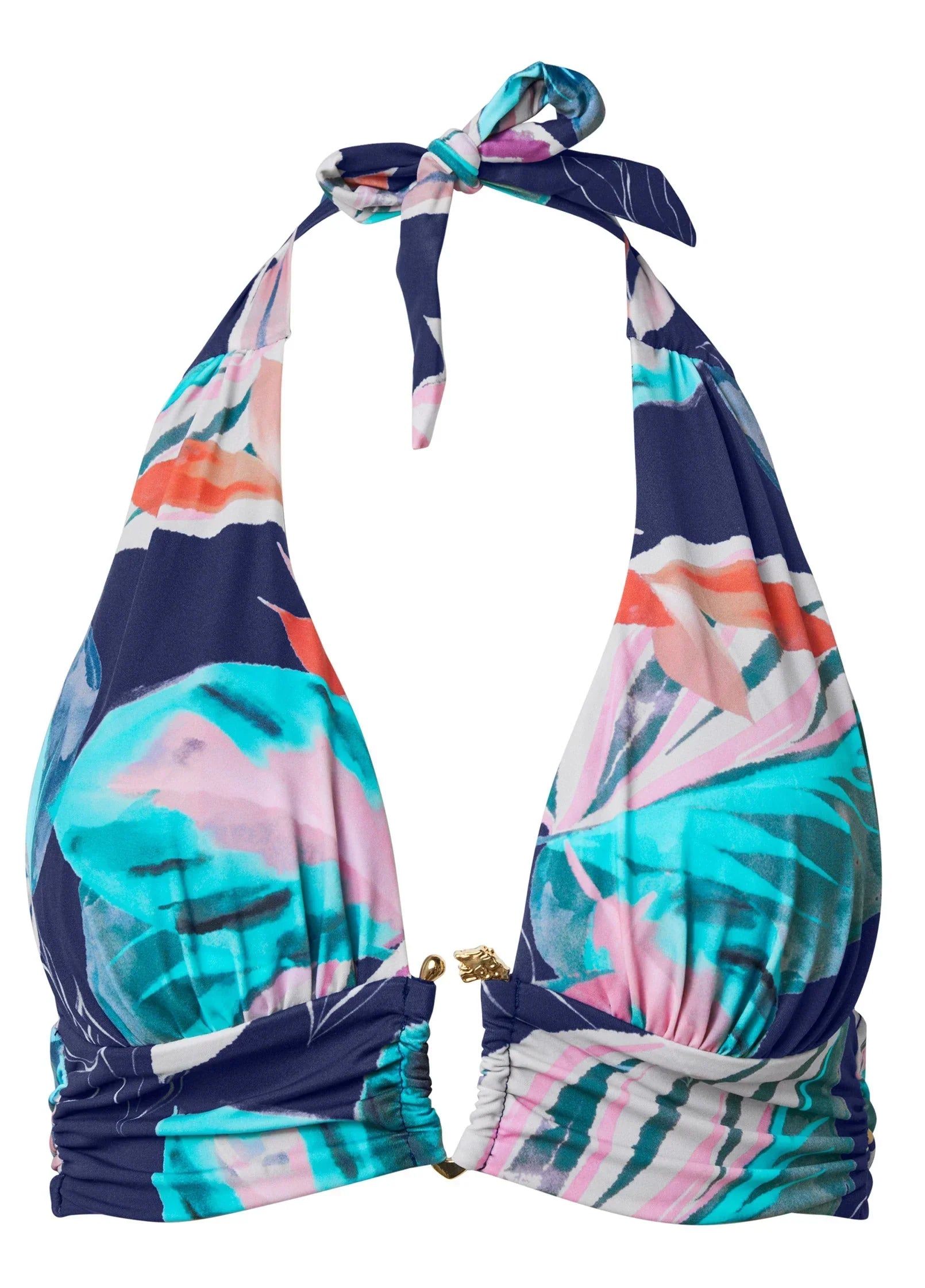 Fierce Triangle Bikini Top Midnight Leaf