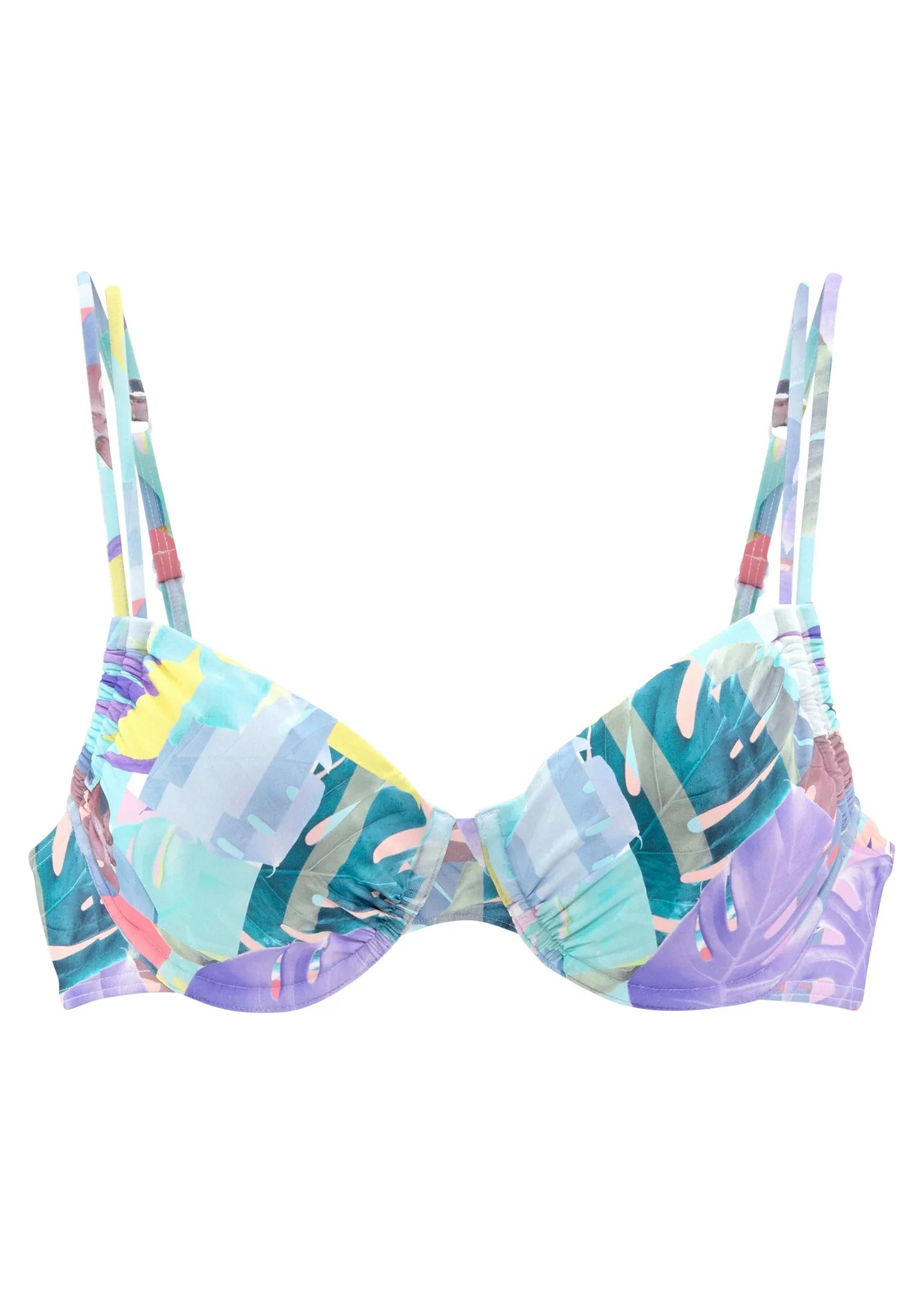 Underwire Bikini Top Pastel Tropical Floral