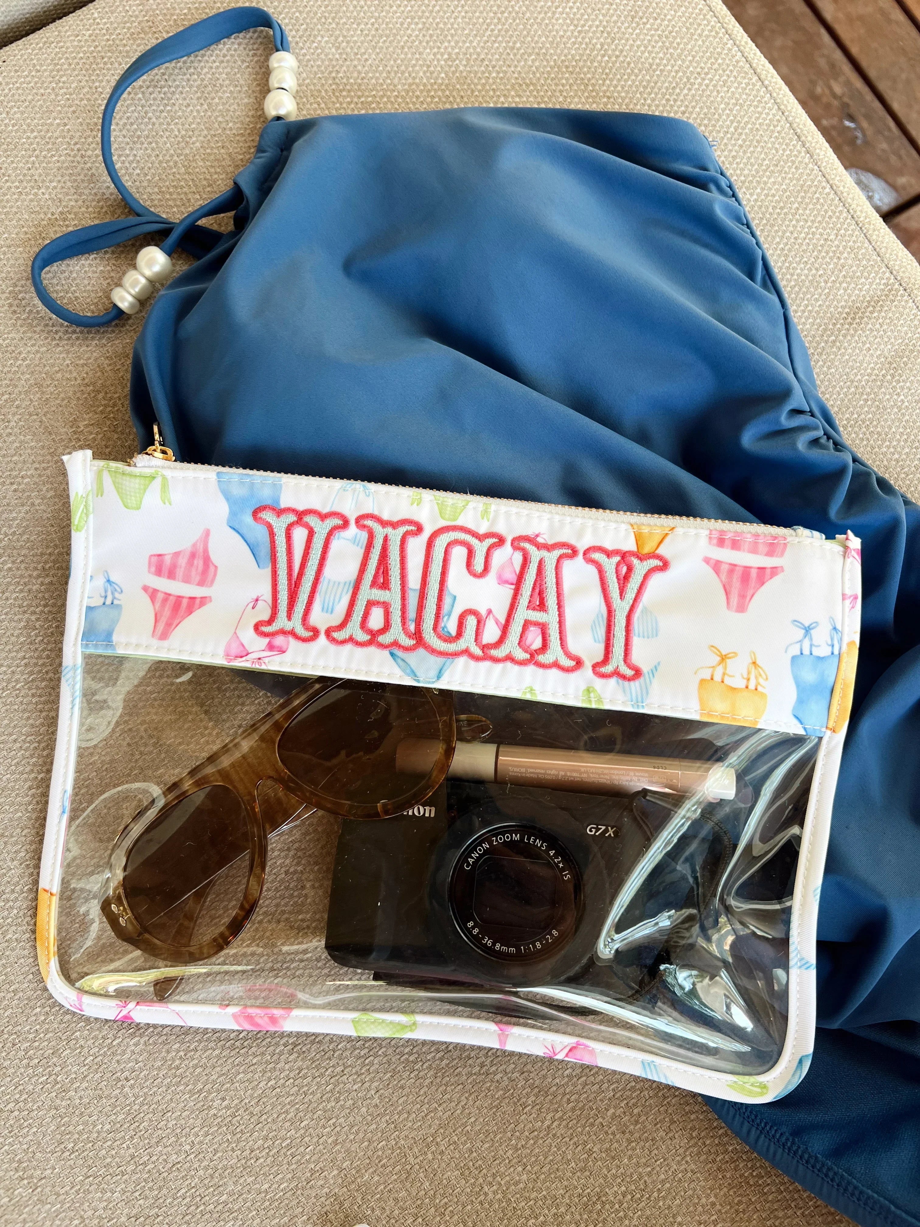 KenzKustomz Bikinis Clear Pouch Vacay