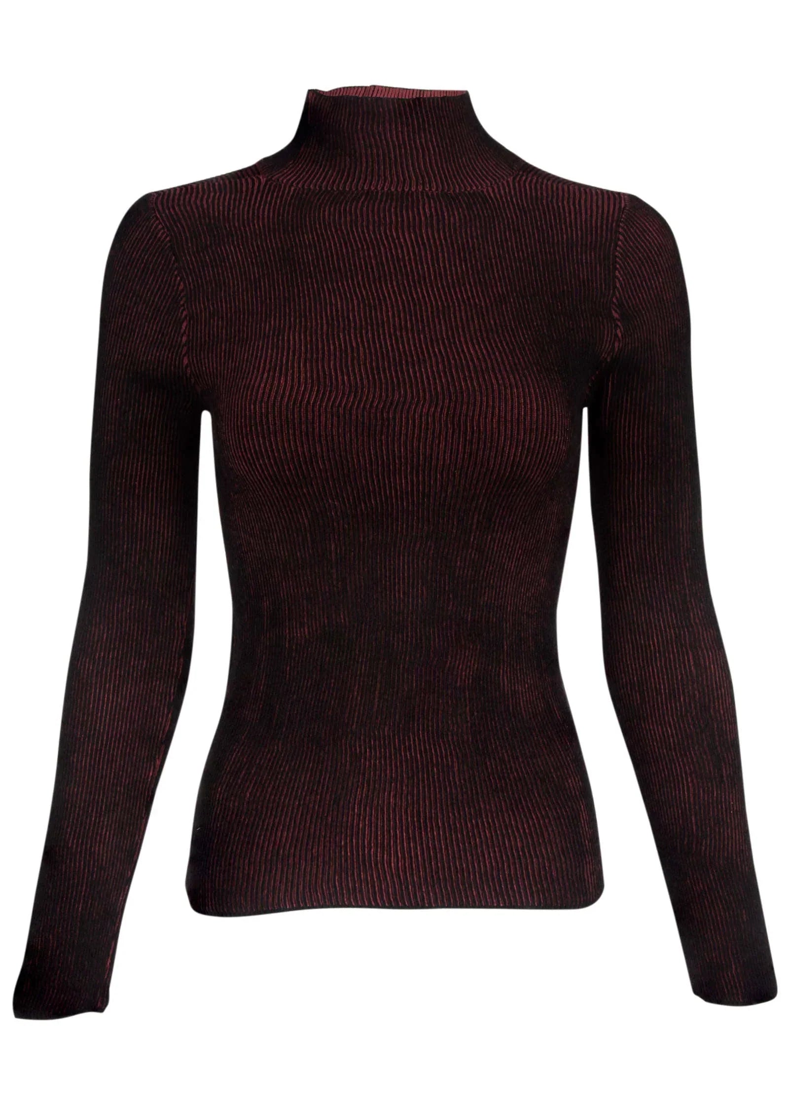 Plaited Long Sleeve Sweater Wine