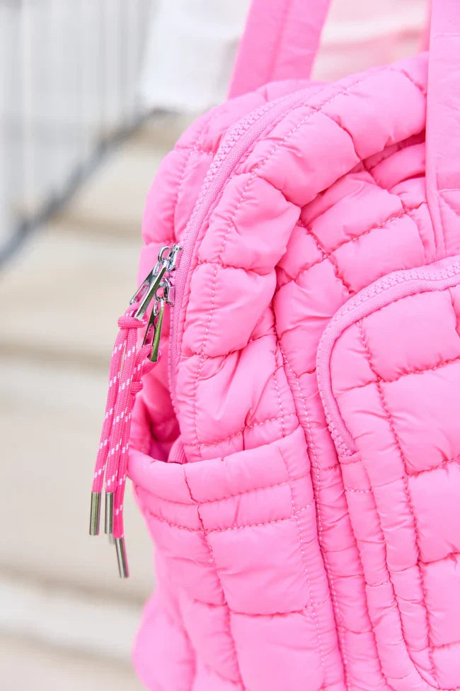 Haylie Bubble Gum Pink Quilted Weekender