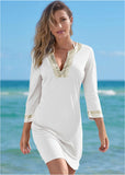 Sequin Cover Up Dress Pearl White