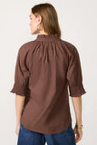 Short Sleeve Ruffle Neck Shirt