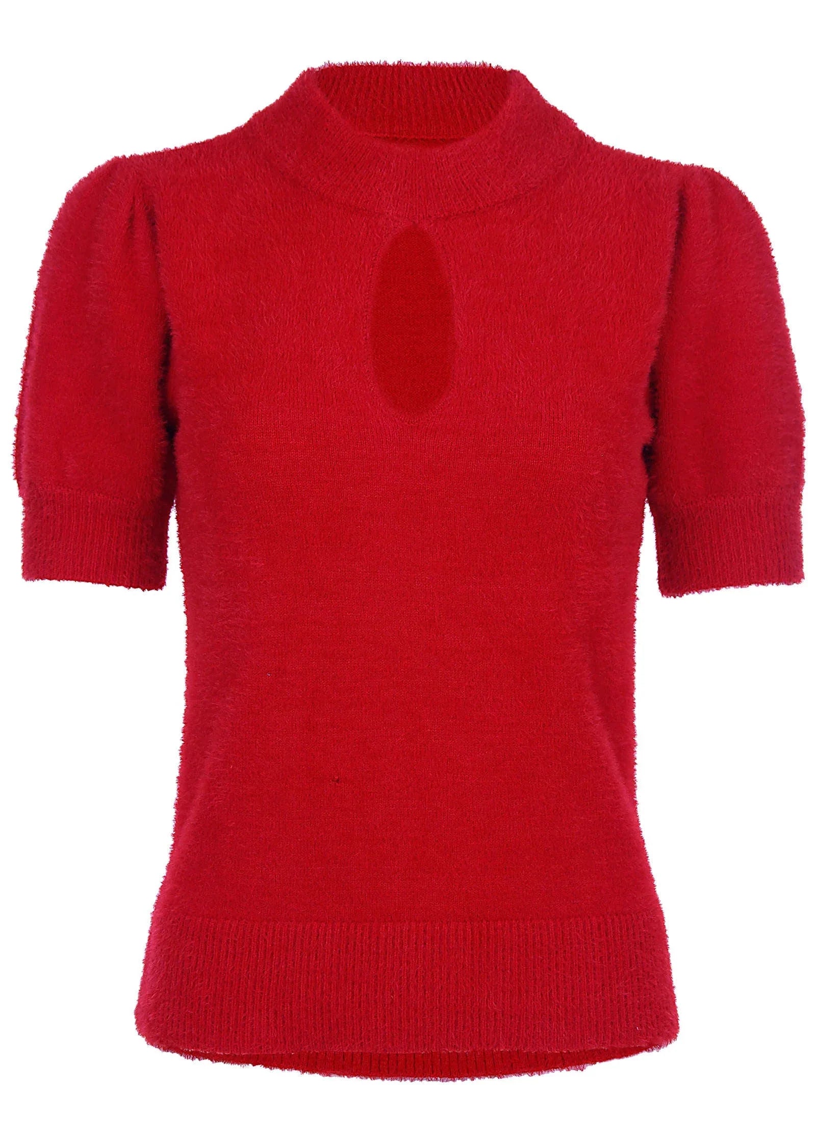 Keyhole Sweater Haute Red