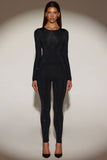 Embellished Jersey High Waisted Leggings in Black