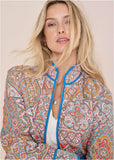 Quilted Full Zip Jacket Medallion Golden Patchwork