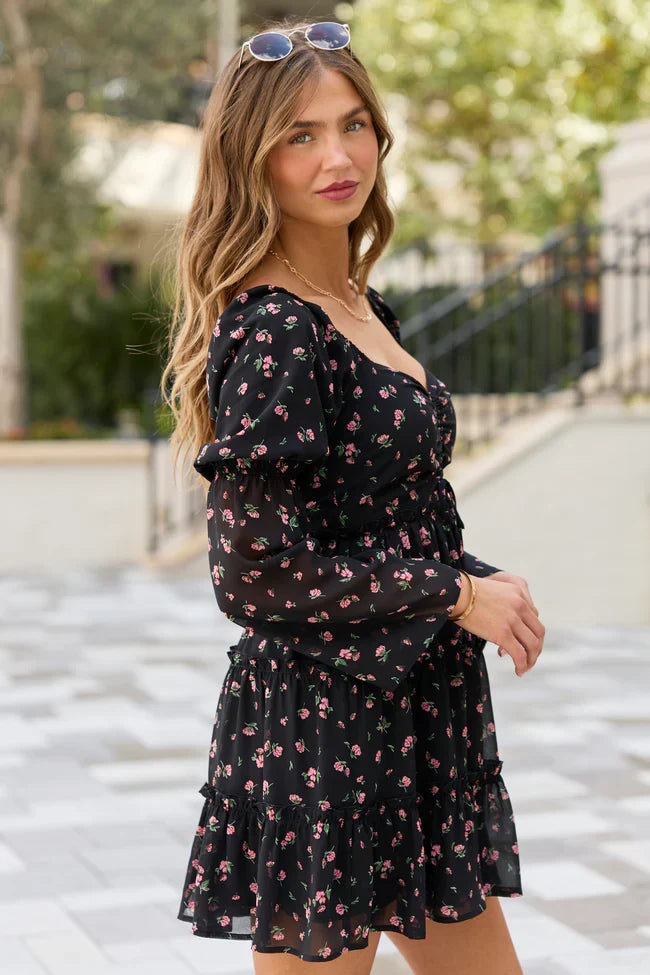 Winslow Black Floral Dress