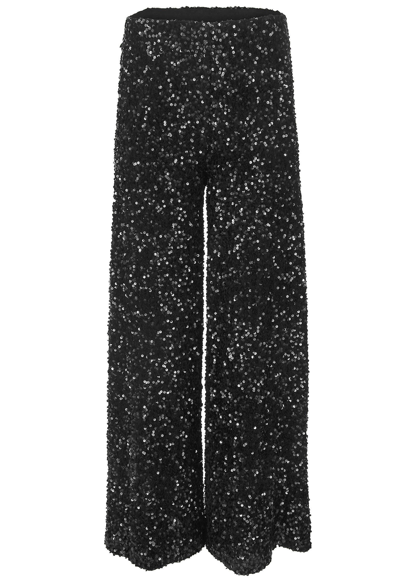 Sequin Velvet Pants Jet Black