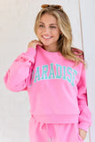 Paradise Pink Cropped Graphic Sweatshirt