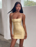 MIDORI METALLIC BANDAGE DRESS GOLD