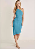 One Shoulder Dress Blue