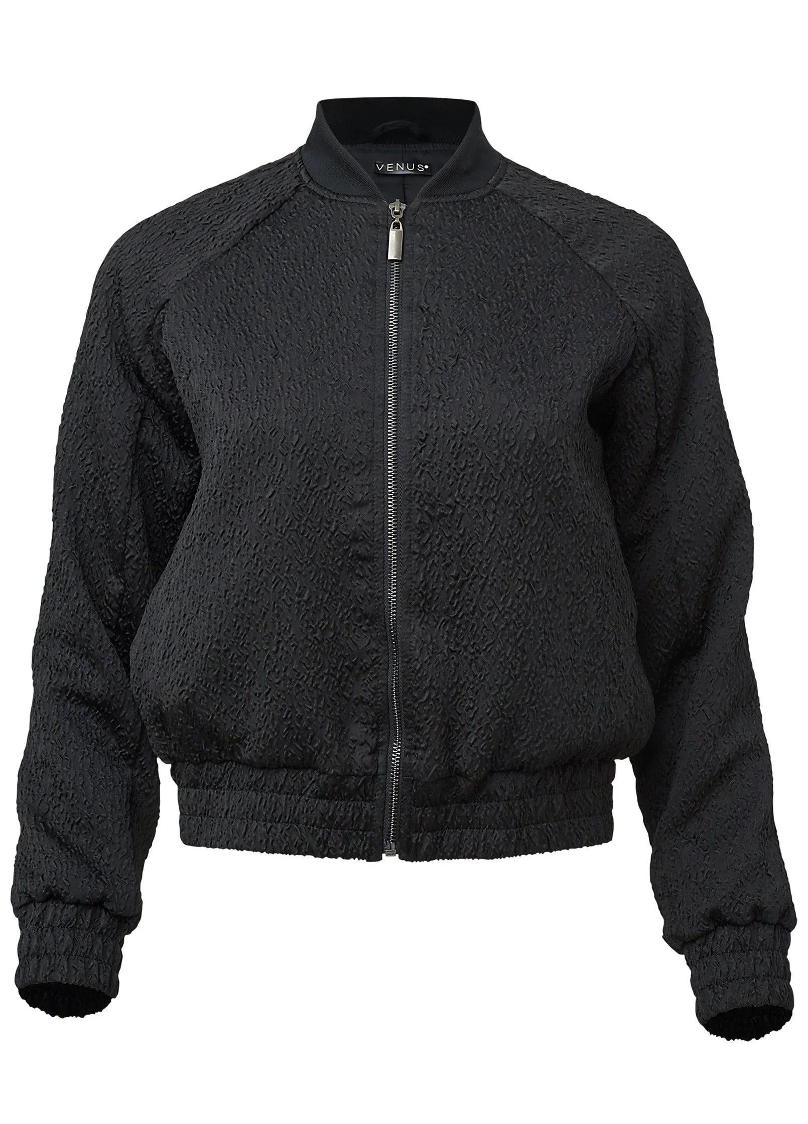 Texture Bomber Jacket Jet Black